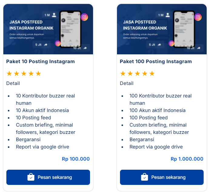 harga jasa post feed instagram